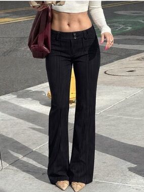 Banana Republic Sloan Fit Pinstripe Bootcut Trousers Size 6 Baddie Office